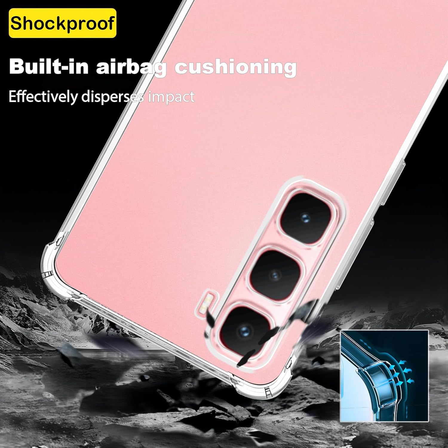 USTIYA Clear TPU Case for Infinix Hot 60 Pro + Pro Plus.