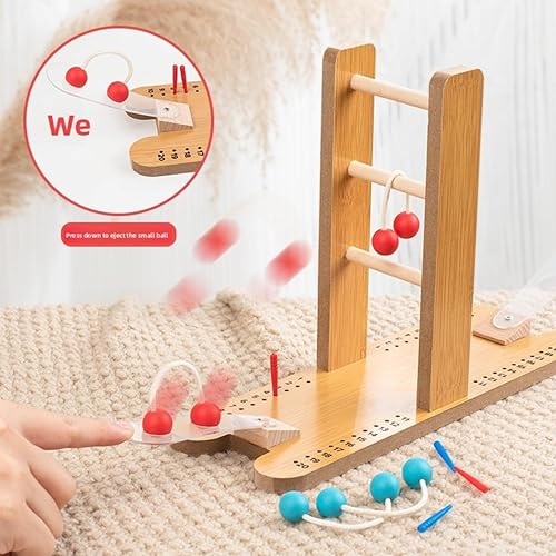 Miniatura 3 de Children's Wooden Mini Ladder Golf Toy + Double Table Game + Parent-Child Interactive Puzzle Enlightenment + Portable Desktop Mini Golf