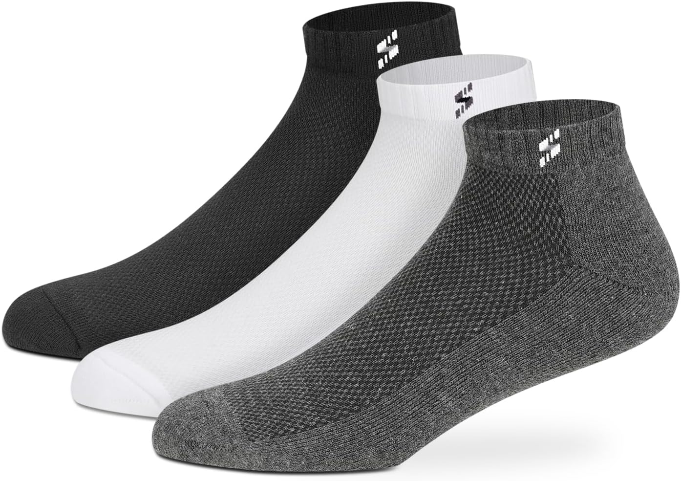 Ankle Length Sports Socks for Man | Half Terry Cushioned Cotton | Anti-Odour & Antibacterial | Breathable & Moisture Absorbent | Running, Gym & Sneaker | Pack of 3