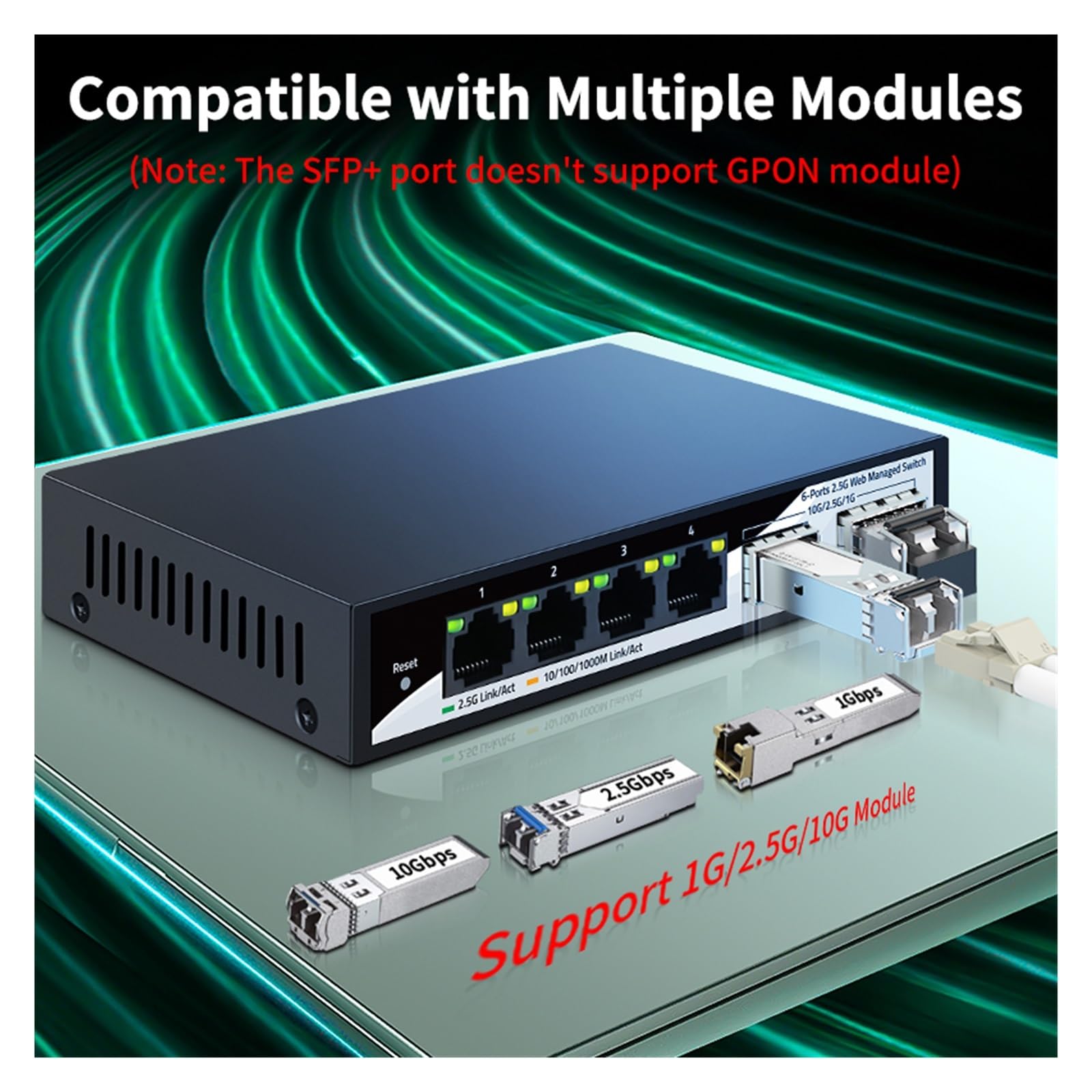 Commutateur Vidéo, Commutateur réseau géré GoodTop 2,5 GbE 6 ports 2,5 GBASE-T