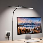 Lepro LED Lampe de bureau avec pince, 650LM Lumière lumineuse du bureau intérieur, 24" Lampe d'architecte à col d'oie flexible, 25 Lighting Modes, Lampe à tâche réglable pour les yeux pour l'atelier, Lecture (Adaptateur inclus)