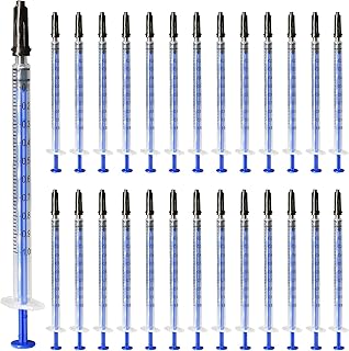 100 Pack Luer Slip Syringe with Cap, 1Milliliter 1cc Syringe No Needle, Non-Sterile, Not for Injection
