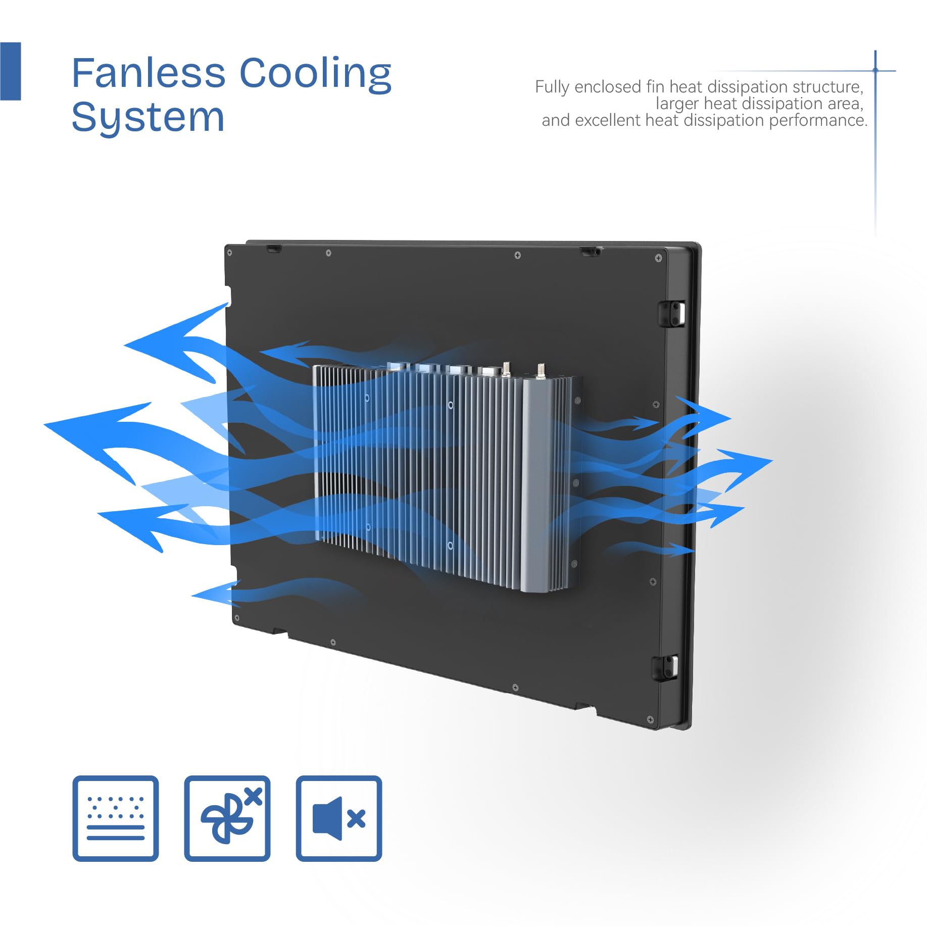 21,5-calowy wąski panel przemysłowy PC, wbudowany ekran dotykowy bez wentylatora, I7-10710U, 8 GB DDR4 RAM, 512 GB SSD, IP65 z przodu, Windows 11 Pro, uchwyt VESA do magazynu, logistyki
