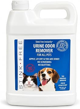 Pet Urine Odor Eliminator and Remover for Cat and Dog Urine, Oxidizer Based Pee Cleaner Destroyer for Carpets, Rugs, Mattress, etc. 128 Oz 1 Gallon