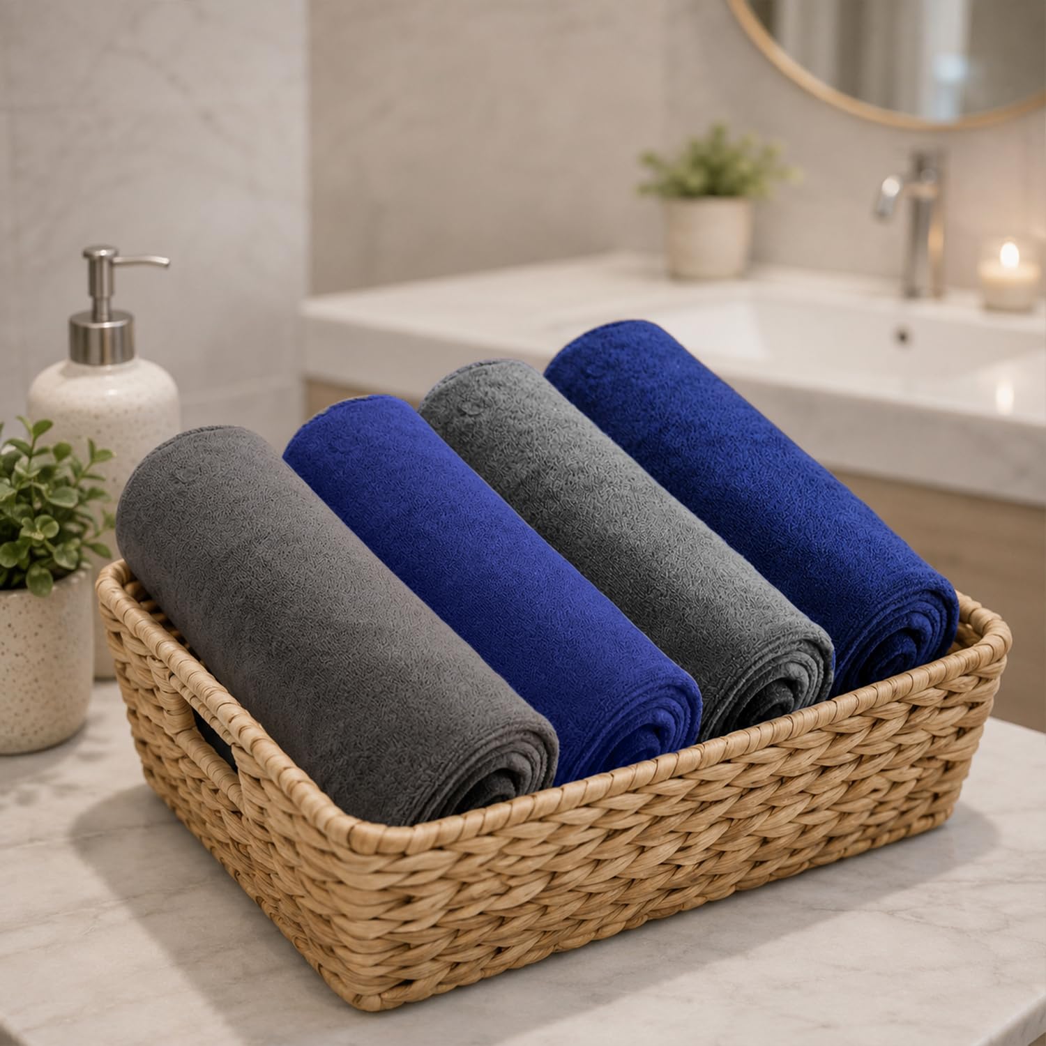 MAXOSHINE Hand Towels - Soft Microfiber Set of 4 -9 MAXOSHINE Hand Towels - Soft Microfiber Set of 4 -9