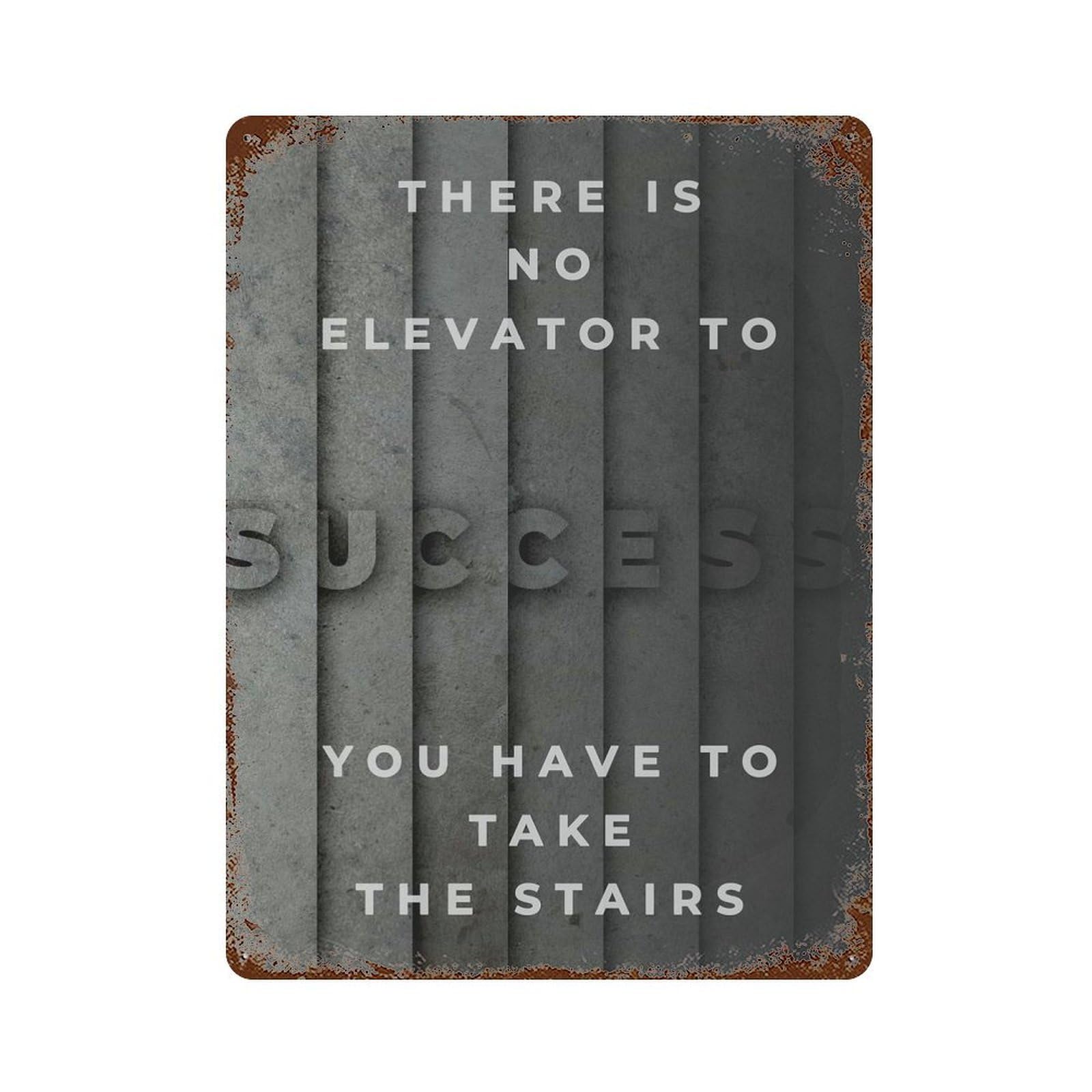 Success Stairs Aged Metal Wall Plaque 15.7"x11.8", for Office, Studio And Wall Decor, Novelty Wall Decor