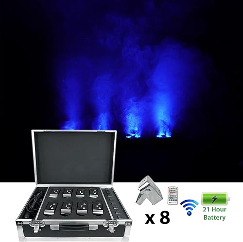 Miniatura 2 de Rockville Mini RF3 Paquete de Carga (8) Batería DJ PAR Up Wash Lights+Case+Remotes, Negro