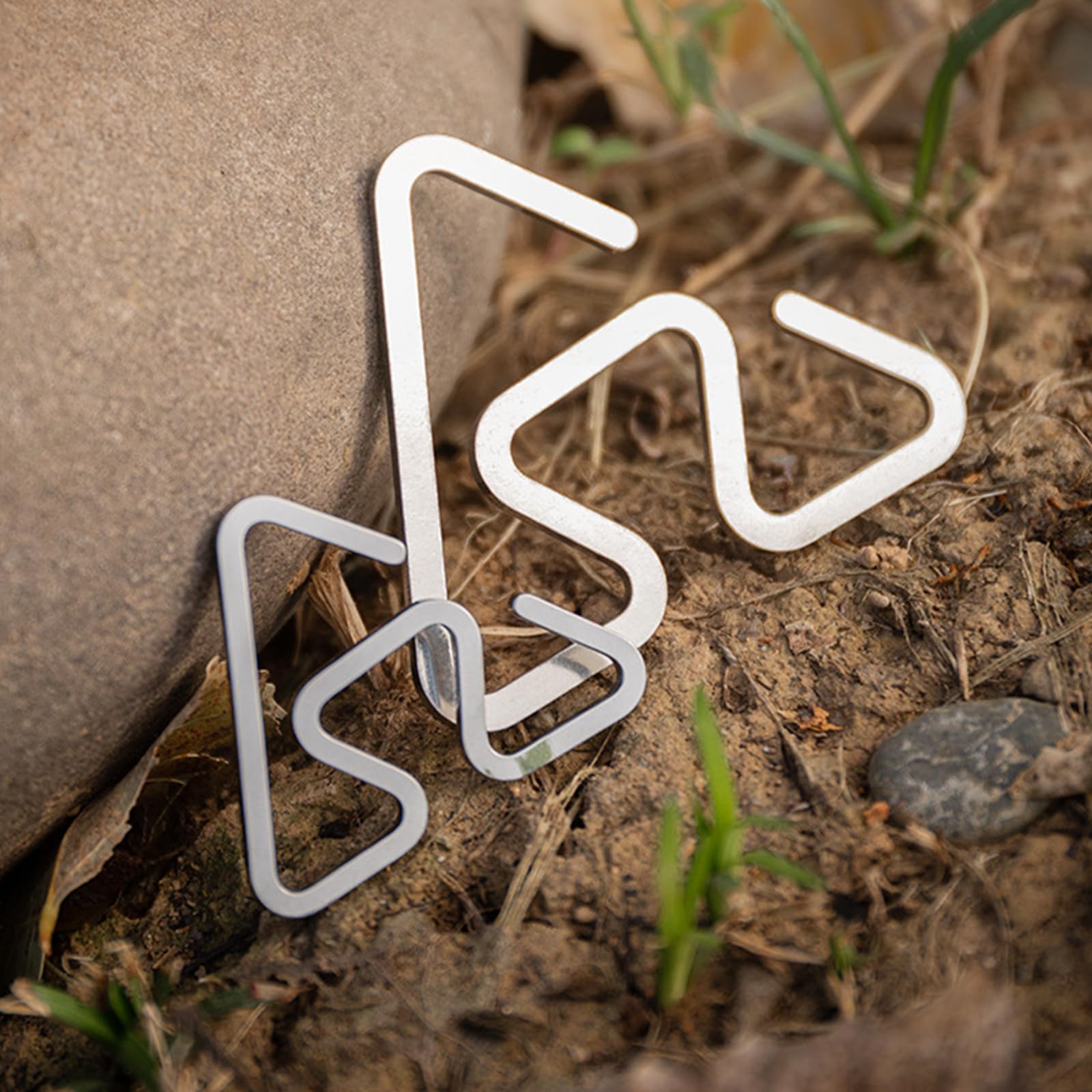 BOGEEL 2Pcs Metal Tent Lamp Rack Double Headed Hanger Outdoor Stainless Steels Hook Camping Hiking Lamp Hanging Buckles Enduring