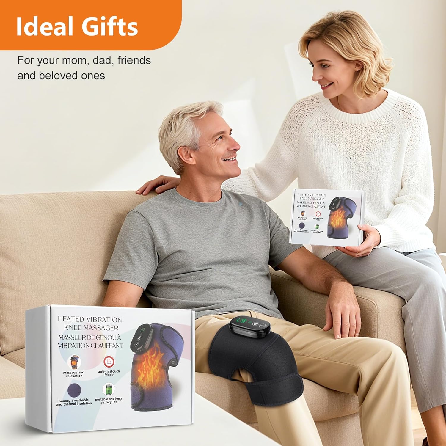 EDIFOLLY Cordless Knee Heating Pad, Knee Massager with Heat and Vibration, Rechargeable Heated Knee Brace with 3 Heat Levels and 3 Massage Modes - Image 9