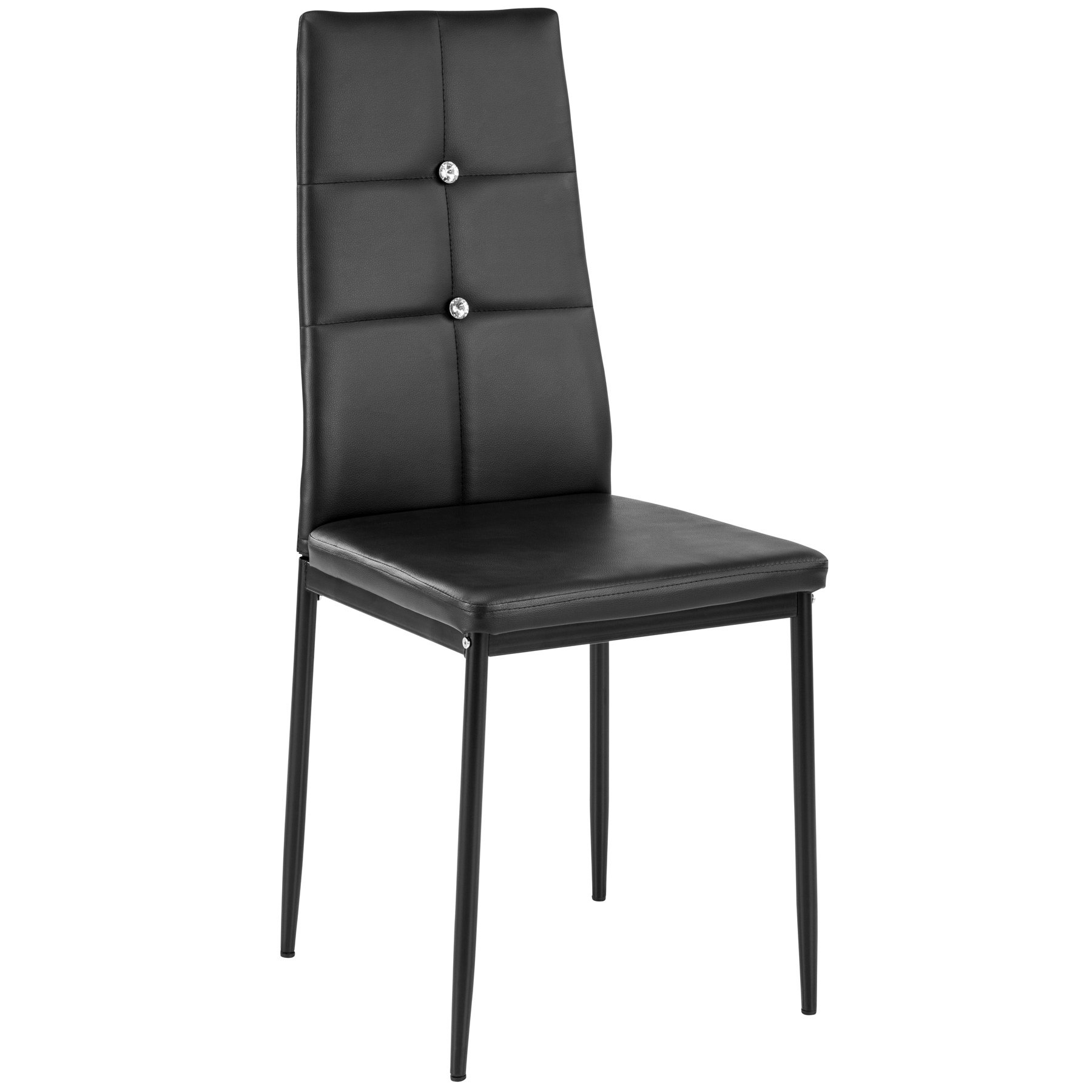 tectake® Lot de 6 Chaises de Salle à Manger Moderne Chaise Ergonomique Rembourrée Confortable Chaise Design en Cuir synthétique Meuble Salon avec Pieds en Acier pour Salon, Coiffeuse, Chambre