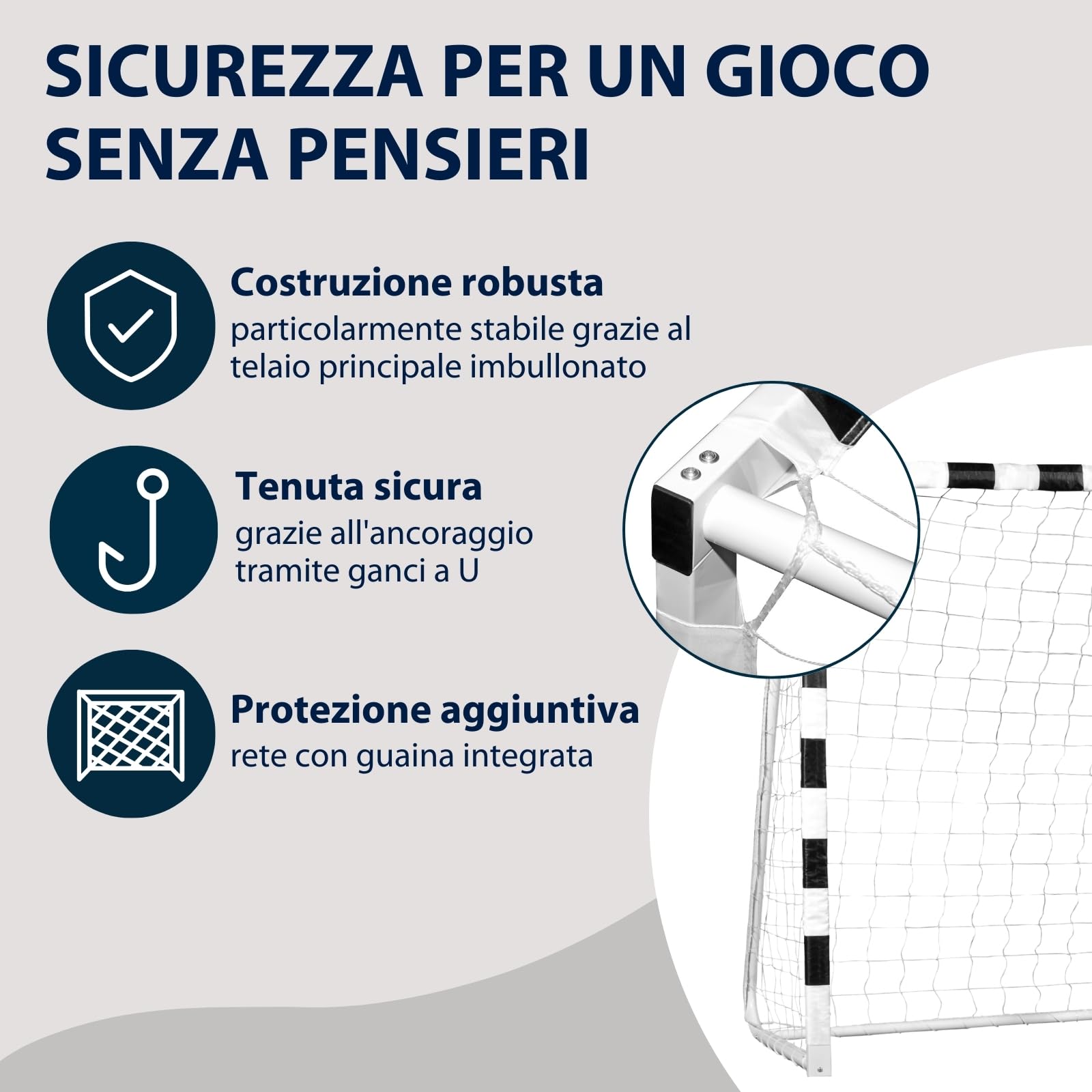 HUDORA Porta da calcio stadio resistente alle intemperie con rete per bambini e adulti