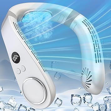 AJGJF Neck Fans that Blow Cold Air Rechargeable,Neck Fan Air Conditioner Personal Cooling Device White