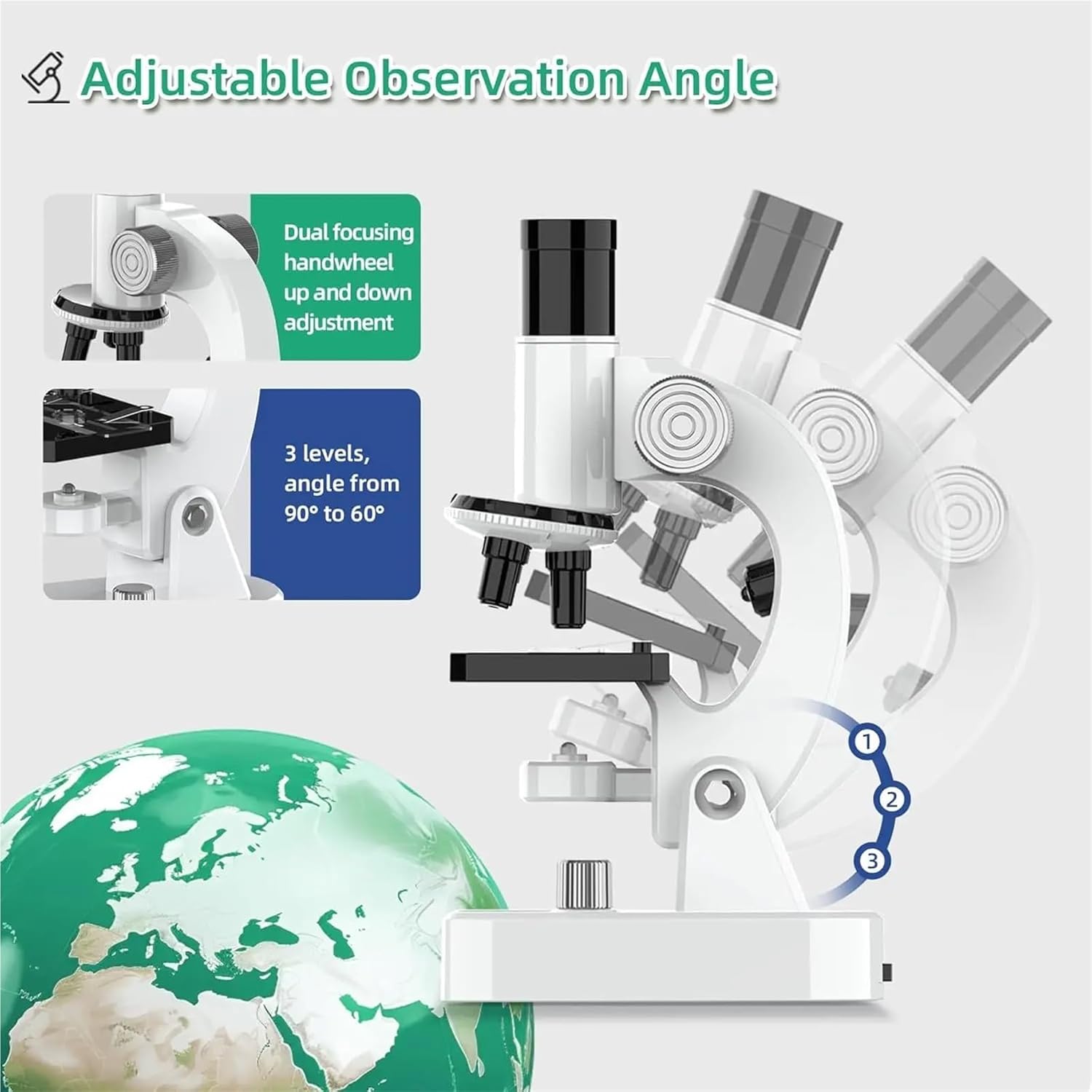 USB Microscope, 4800x HD Childrens Microscope Elementary School Children Science Experimental Biology Digital
