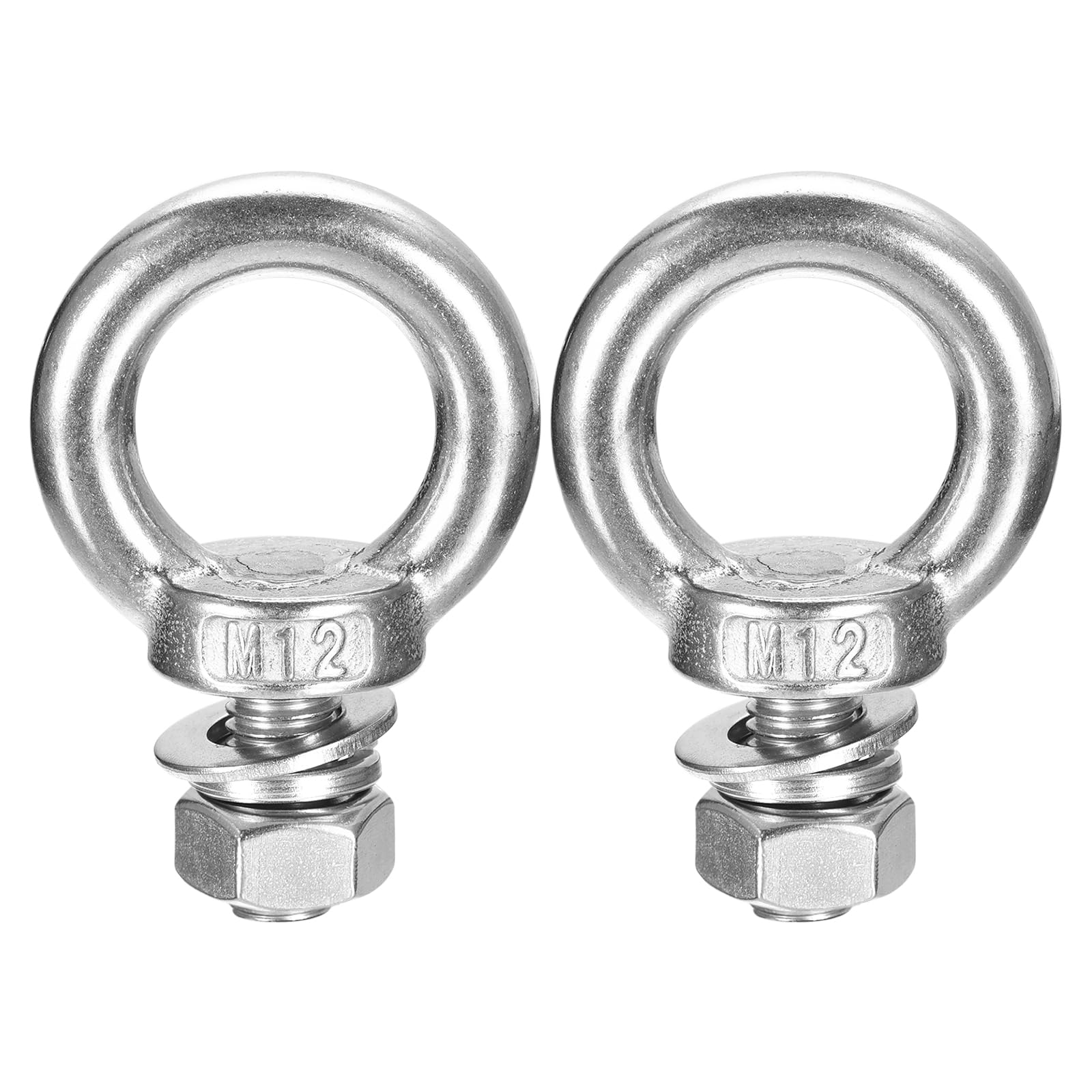 Sourcing Map M12x20mm Stainless Steel Lifting Eye Bolt Sets with Nut Washer and Shoulder Ring โ image 1