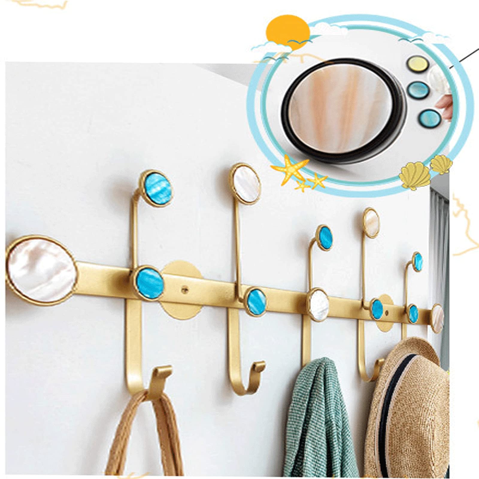 Appendiabiti a Parete, Ganci Portachiavi da Parete Decorativo Towels e Home, Ferro Battuto Gancio per Montaggio a Parete per Cappotto Robe Hat Clothes,C