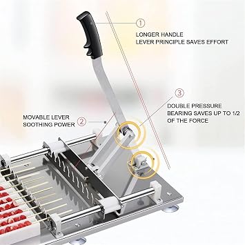 Kebab Making Box, 10-Hole Stainless Steel Kebab Maker W/100 Bamboo Sticks, for Grilling Kebab Making Kit