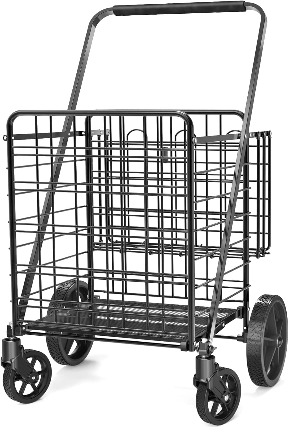 450lbs Capacity Shopping Cart,Upgrade Huge Grocery Cart on Wheels ,Heavy Duty