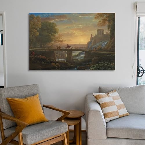 Miniatura 6 de Claude Lorrain 1600 82 Claude Lorrain 16 - Landscape with an Imaginary View of Tivoli 1642 (Oil on C Poster Decorative Painting Canvas Wall Art