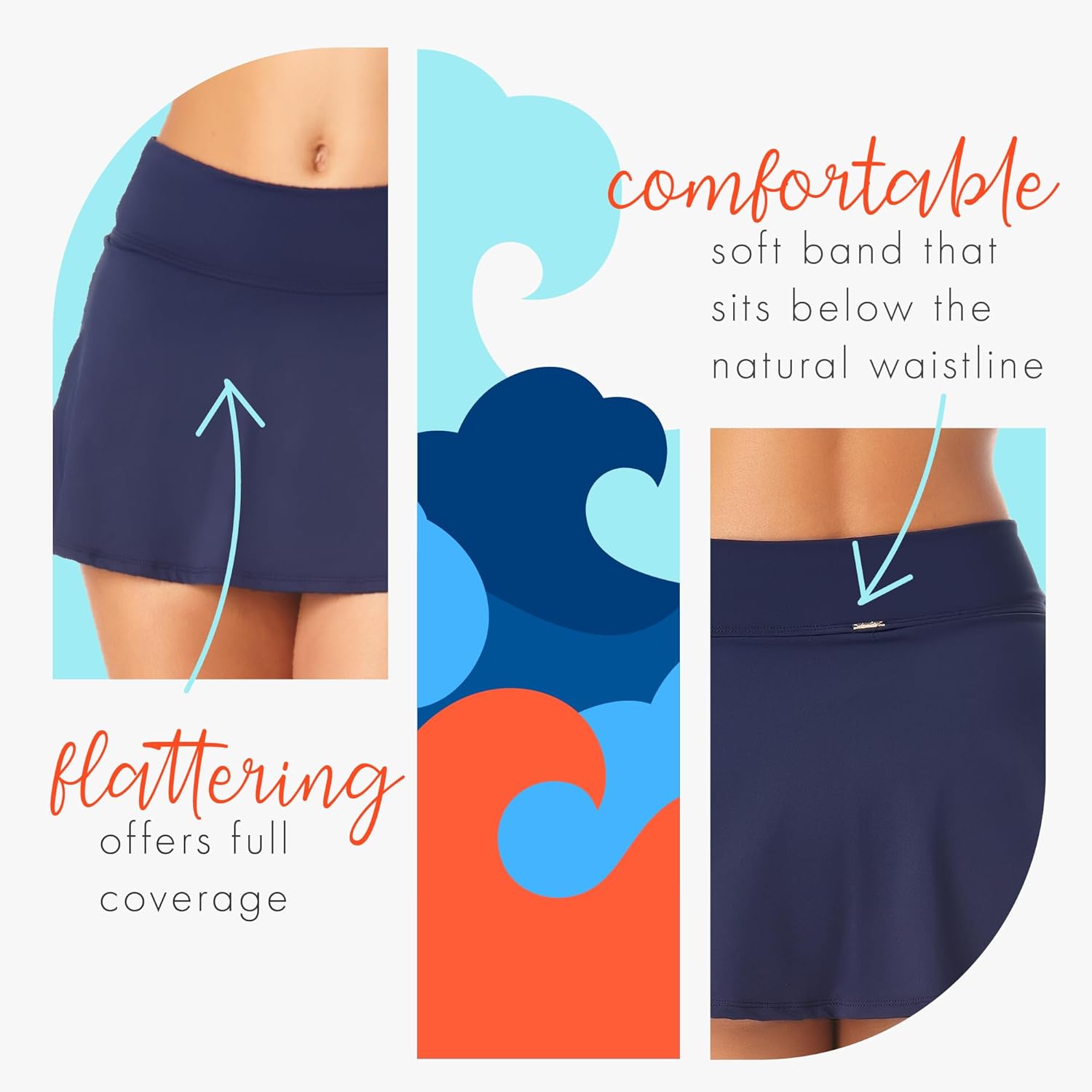 Anne Cole - Soft Band Skirted Swim Bottom