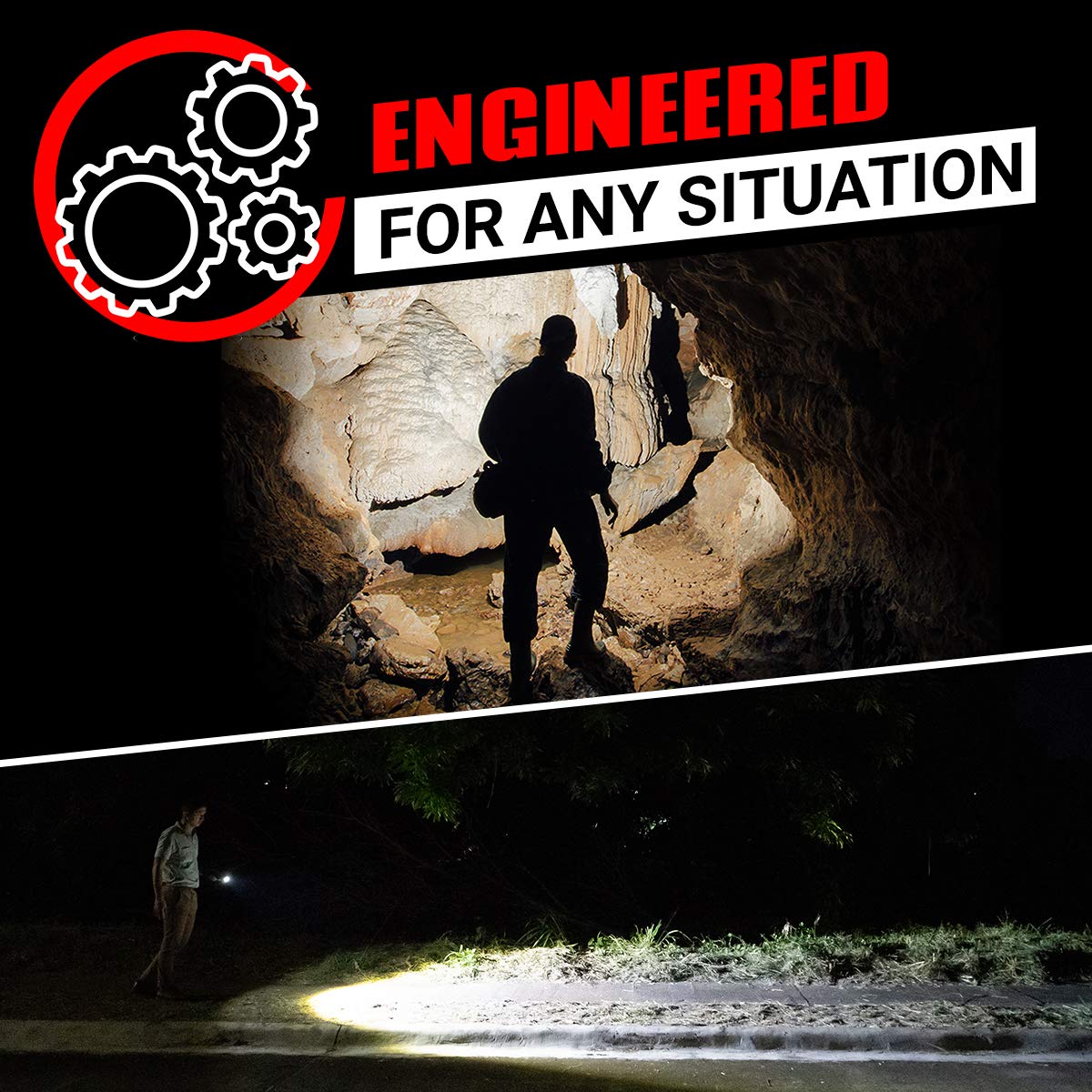 GearLight LED Tactical Flashlight S1000 [2 Pack] High Lumen, Zoomable