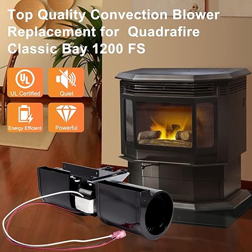 Miniatura 7 de Criditpid Ventilador de convección de repuesto 812-3370 para estufas de pellets QuadraFire Classic Bay 1200 FS, motor de soplador 812-3370 para