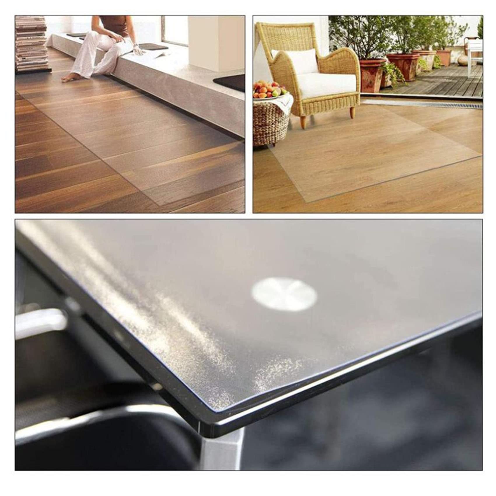 Tapete antideslizante de vinilo transparente, 2 mm de grosor, 70/90 cm de ancho, 100/280 cm de largo, perfecto para pasillo y cocina, protección de alfombras de pelo bajo