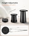 Ayerim Portable Collapsible Stool with Lock for Camping, Fishing Black gallery image