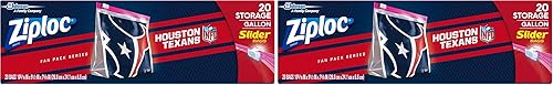 Miniatura 8 de Ziploc Slider Bolsa de almacenamiento de un galón, ideal para aperitivos, fiestas en estacionamientos u homegating, 20 unidades - NFL LA Chargers