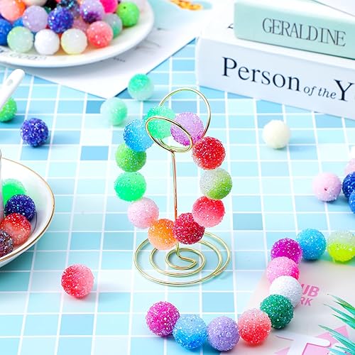 Miniatura 5 de Huquary 80 cuentas de diamantes de imitación de 0.78 pulgadas (0.787 in) con cuentas redondas de bola de discoteca de color mezclado, cuentas de