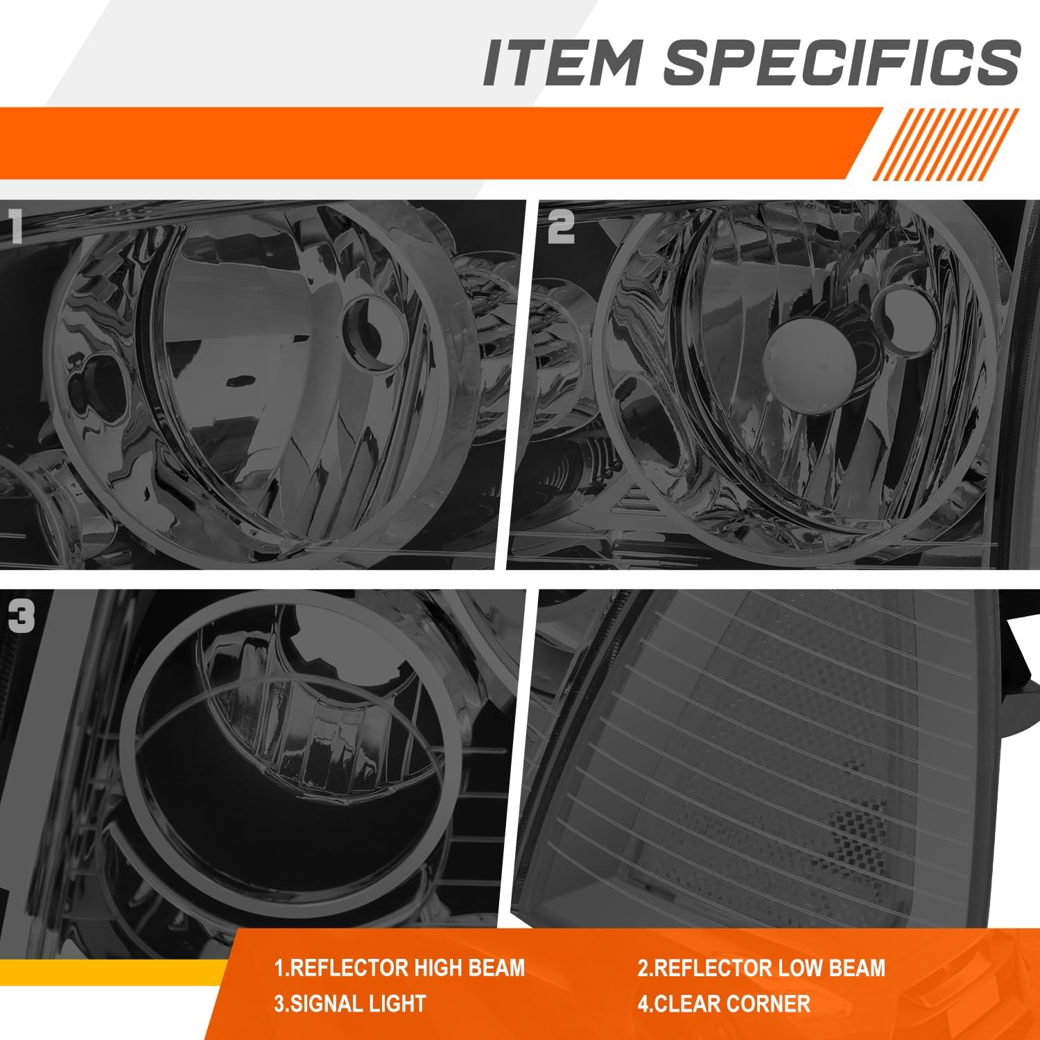 PM PERFORMOTOR/Clear Corner Headlight Headlamp Assembly Set Compatible with 06-10 Dodge Charger,2Pcs