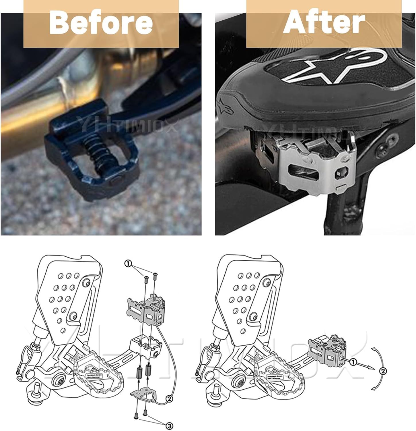 Motorcycle Foot Brake Lever Extension Rear Brake Lever Enlarge Pad for Harley PA 1250 S Pan America 1250 Special 2021-