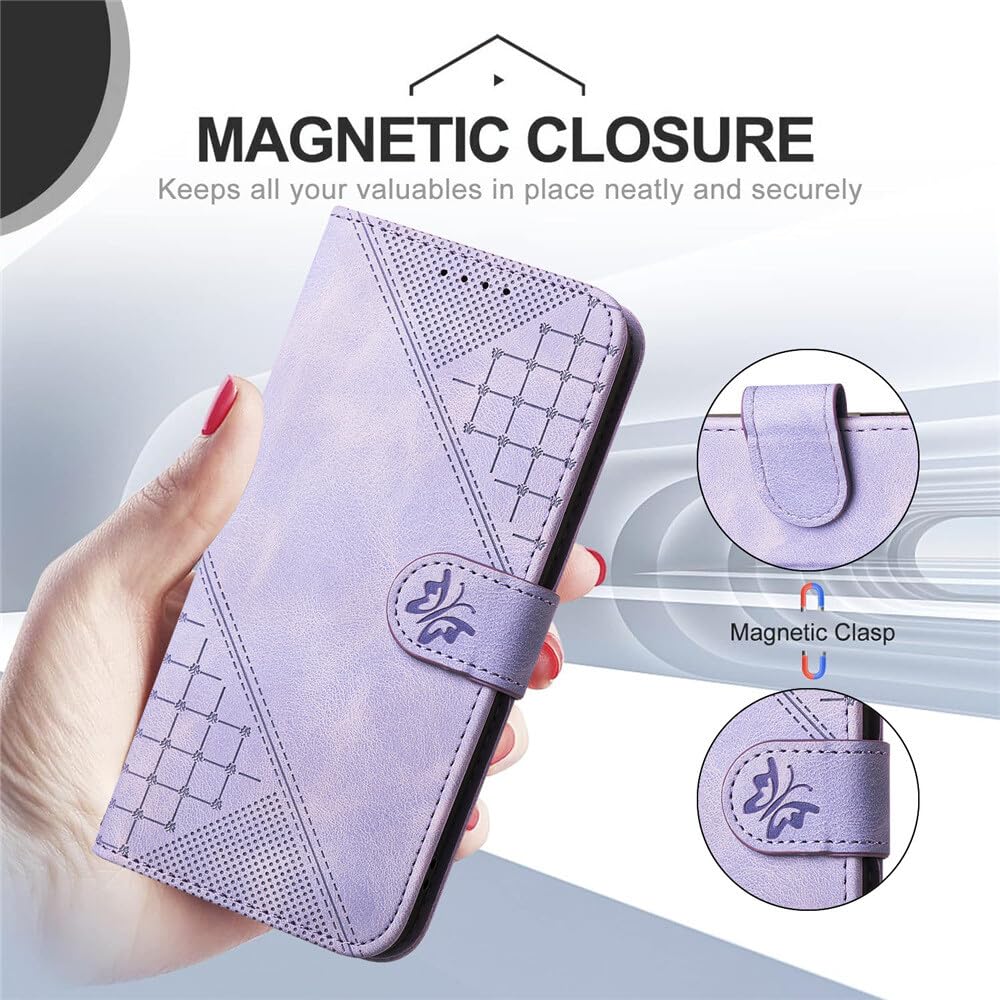 Generic Custodia compatibile con iPhone 15. Colore: nero Custodia a libro in pelle con motivo retrò