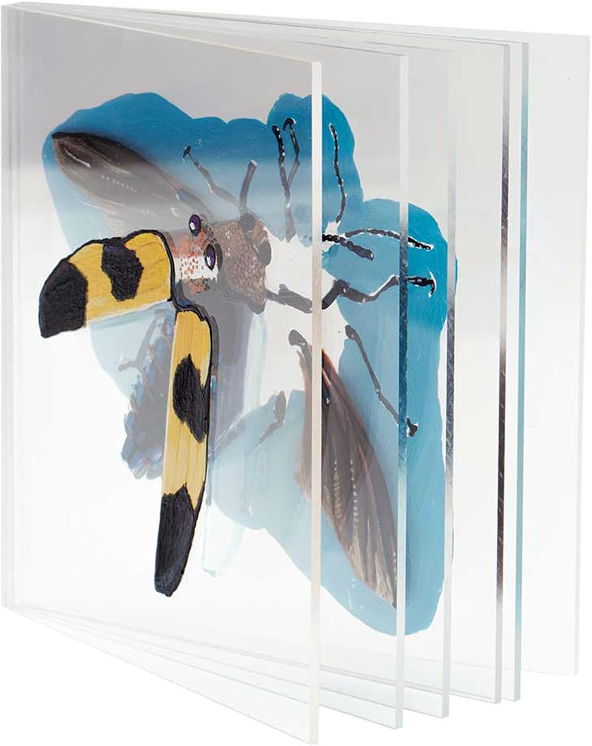 Creative Mark Crystal Clear Acrylic Painting Tiles - 5-Pack Durable Clear Painting Tiles for 3D Painting, Layered Artworks, Acrylic, Gouache, & More! - 5x5