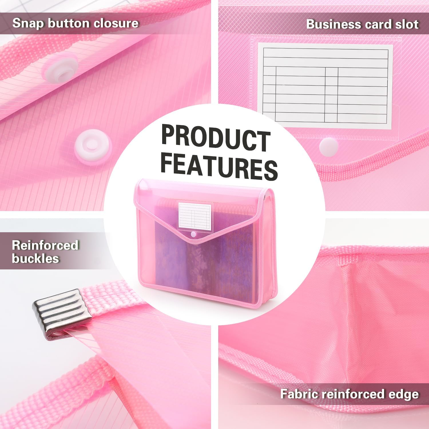 Tamaki Plastic Expanding File Folder, Fit Letter/A4 Size, Pink, 1 Pack image 4