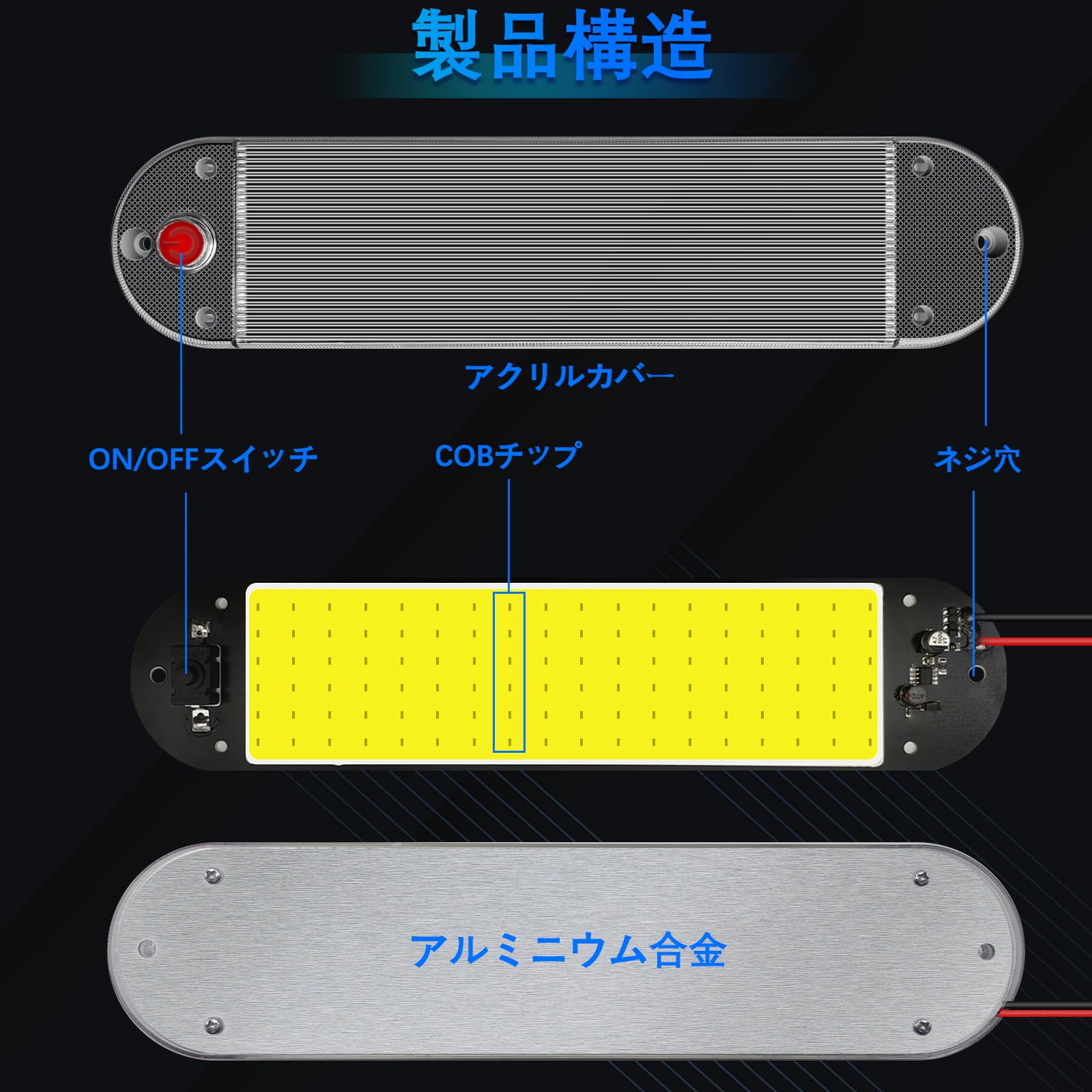 Amazon | Kazuki DC9-90V対応 LED 車内照明 キャンパー室内灯