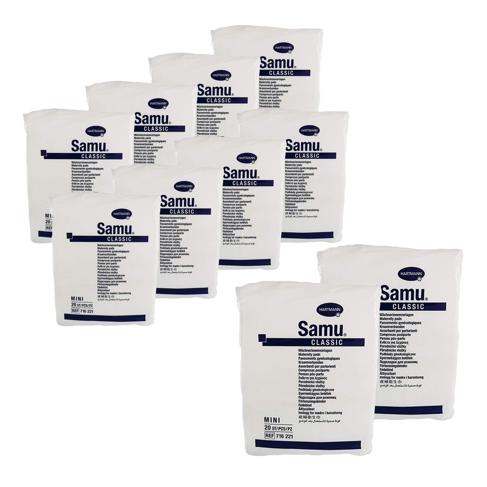 Hartmann Samu Classic Mini Wöchnerinnen Plantillas 10 x 20 unidades de compresas semanales