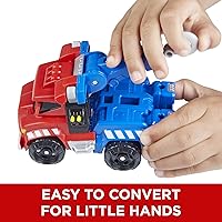 Vista 5 de Transformers Playskool Heroes Rescue Bots Optimus Prime, 4.5-Inch Action Figure, Kids Converting Robot Toy, Ages 3+ (Yaxa Exclusive)