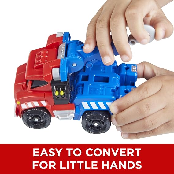 Transformers Playskool Heroes Rescue Bots Optimus Prime, 4.5-Inch Action Figure, Kids Converting Robot Toy, Ages 3+