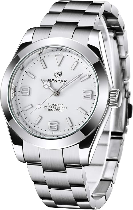 BENYAR Elegante Orologio da polso da uomo, cinturino in acciaio inox,  impermeabile e resistente ai graffi, analogico meccanico da lavoro, miglior  regalo da uomo. : Amazon.it: Orologi