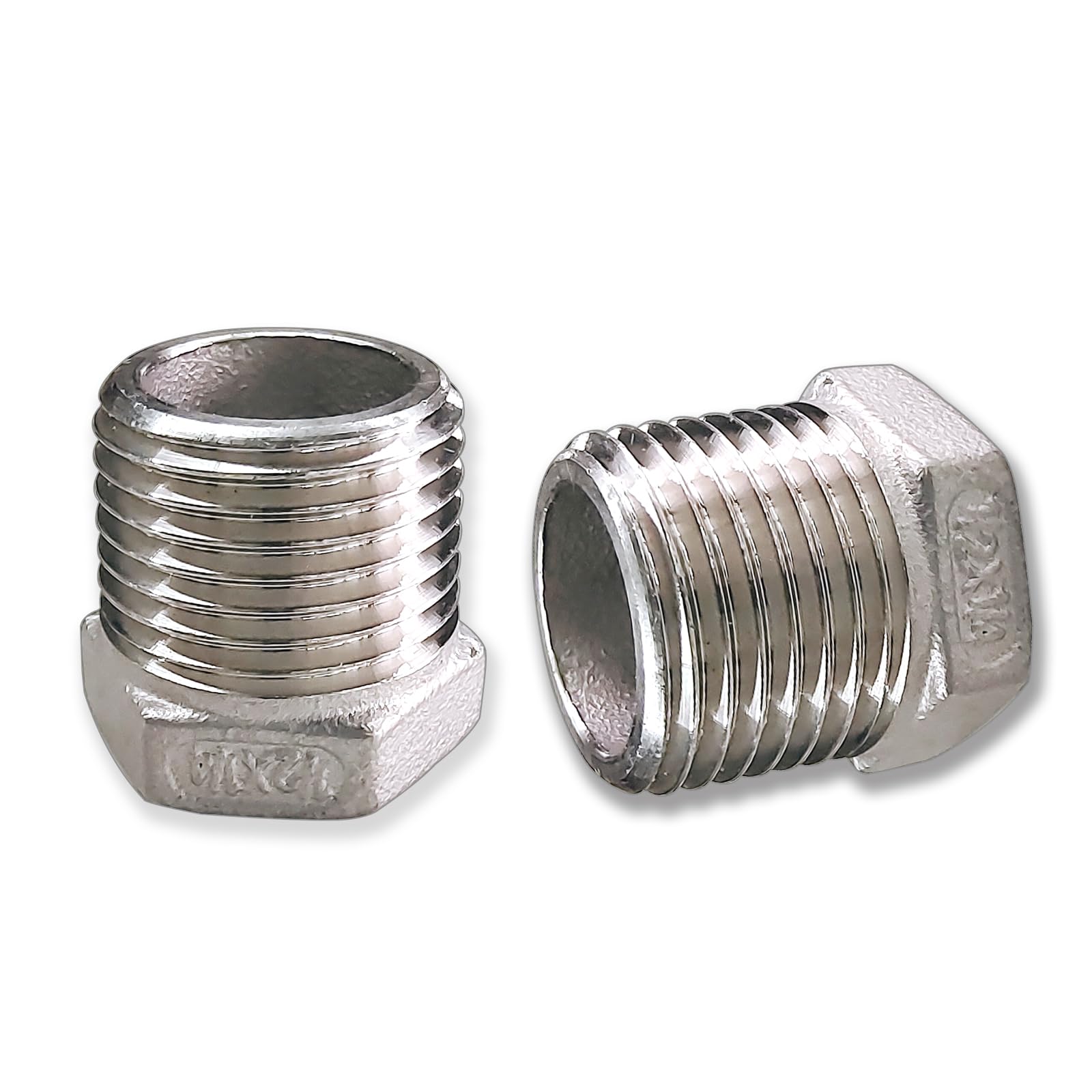 2 Pcs Reducer Hex Bushing, 304 Stainless Steel 1/2" Male NPT to 1/4" Female NPT Pipe Fitting Hex Bushing, stainless 1/2 Male to 1/4 Bushing Heavy Duty