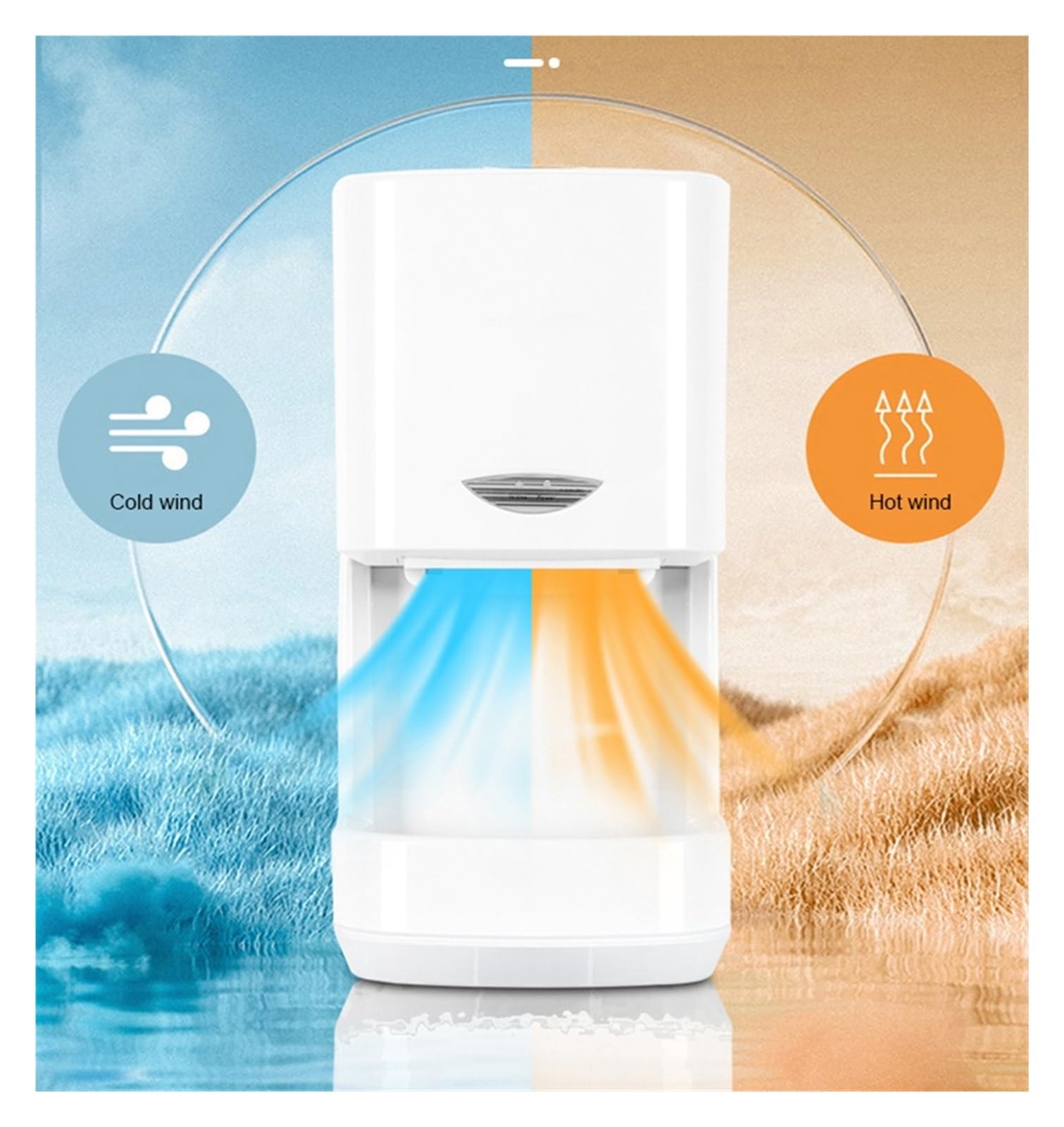 Secador de Manos, Secador De Manos Sensor Infrarrojo Eléctrico Para Inodoro, Interruptor Aire Caliente Automático Para Baño, Soplador Instalación Sin Perforaciones(White)