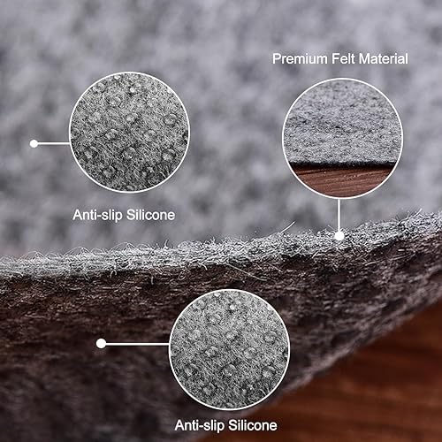 Miniatura 3 de Almohadilla de fieltro antideslizante de doble cara de 3 x 5 pies para suelos de madera dura, acolchado antideslizante para alfombras, tapete de