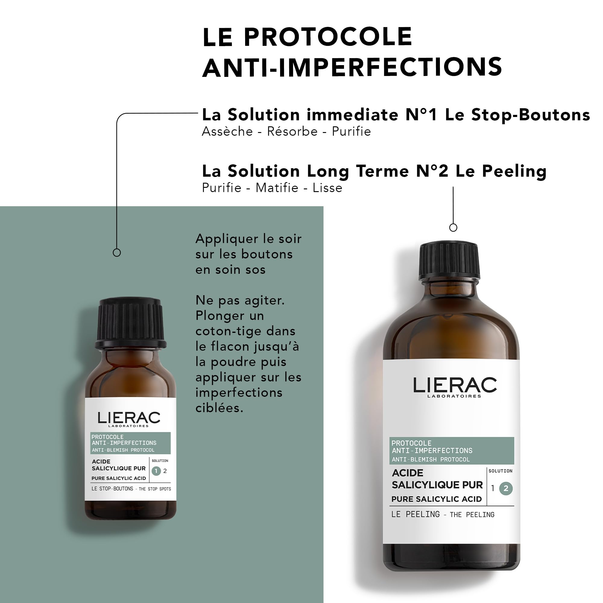 Lierac - Protocole Anti-Imperfections - Stop-Boutons 15ml - Soin SOS Nuit Immédiat qui Purifie, Assèche et Réduit les Marques - Enrichi en Acide Salicylique, Zinc et Calamine