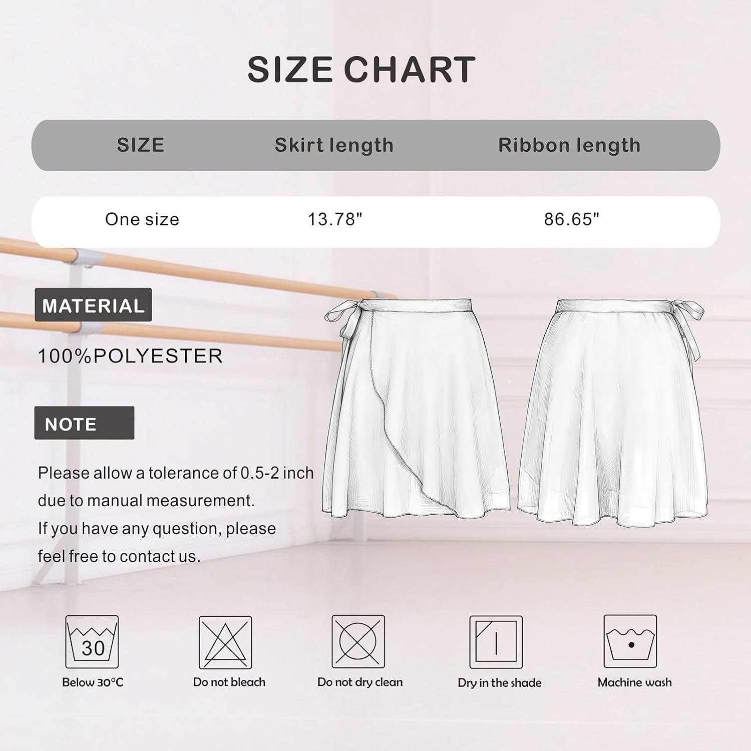Dance Wrap Skirt for Women with Adjustable Tie Waist Chiffon Ballet Skirt for Adult Sheer Lightweight Dancewear