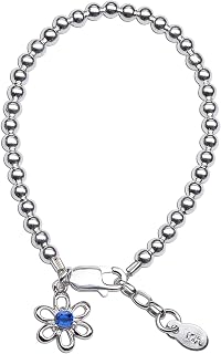 Cherished Moments Girls Birthstone Daisy Bracelet, .925 Sterling Silver