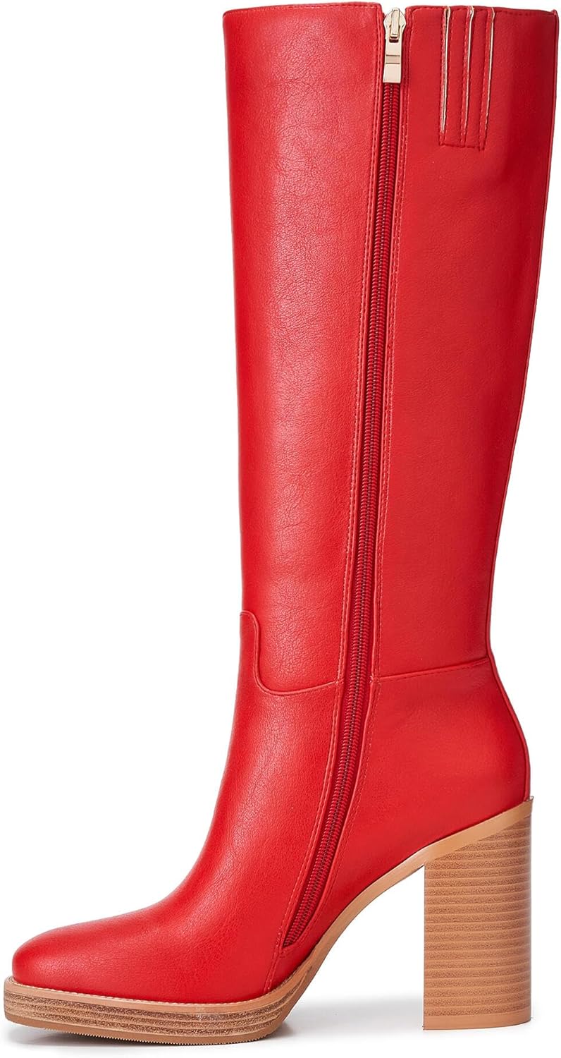 Women’s Platform Knee High Boots – Tall Fashion Boots with Square Toe, 3.5" Chunky Heel & Side Zipper, Comfortable Fall Winter Dress Boots for Casual, Work & Night Out - Image 2