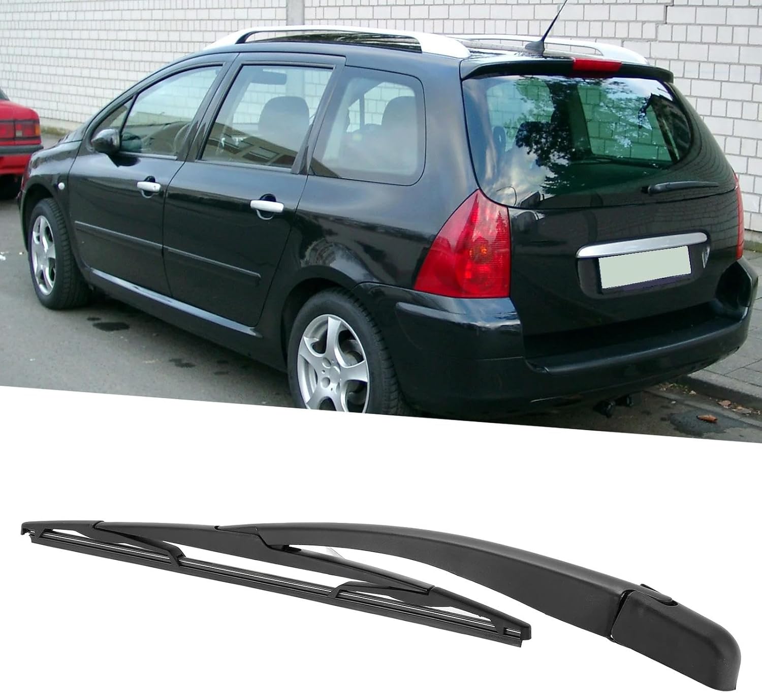 Car Rear Windshield Wiper Kit 6429T8 Windscreen Wiper Arm and Blade Set Replacement for Citroen C3 2002‑2017