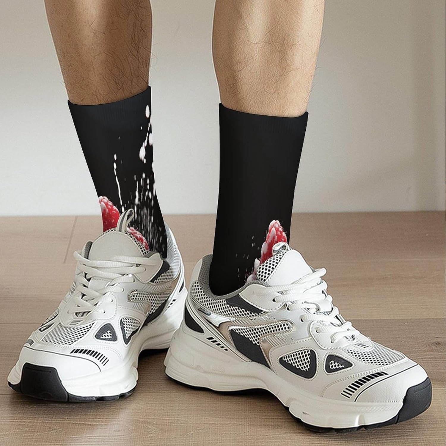 Fruit on Sugar Crew Sock High Stocking Grippy Socks | Socks for Men & Women,Stockings-Long Thin Tube Sports, Breathable Soft Athletic for Nurses,Travel