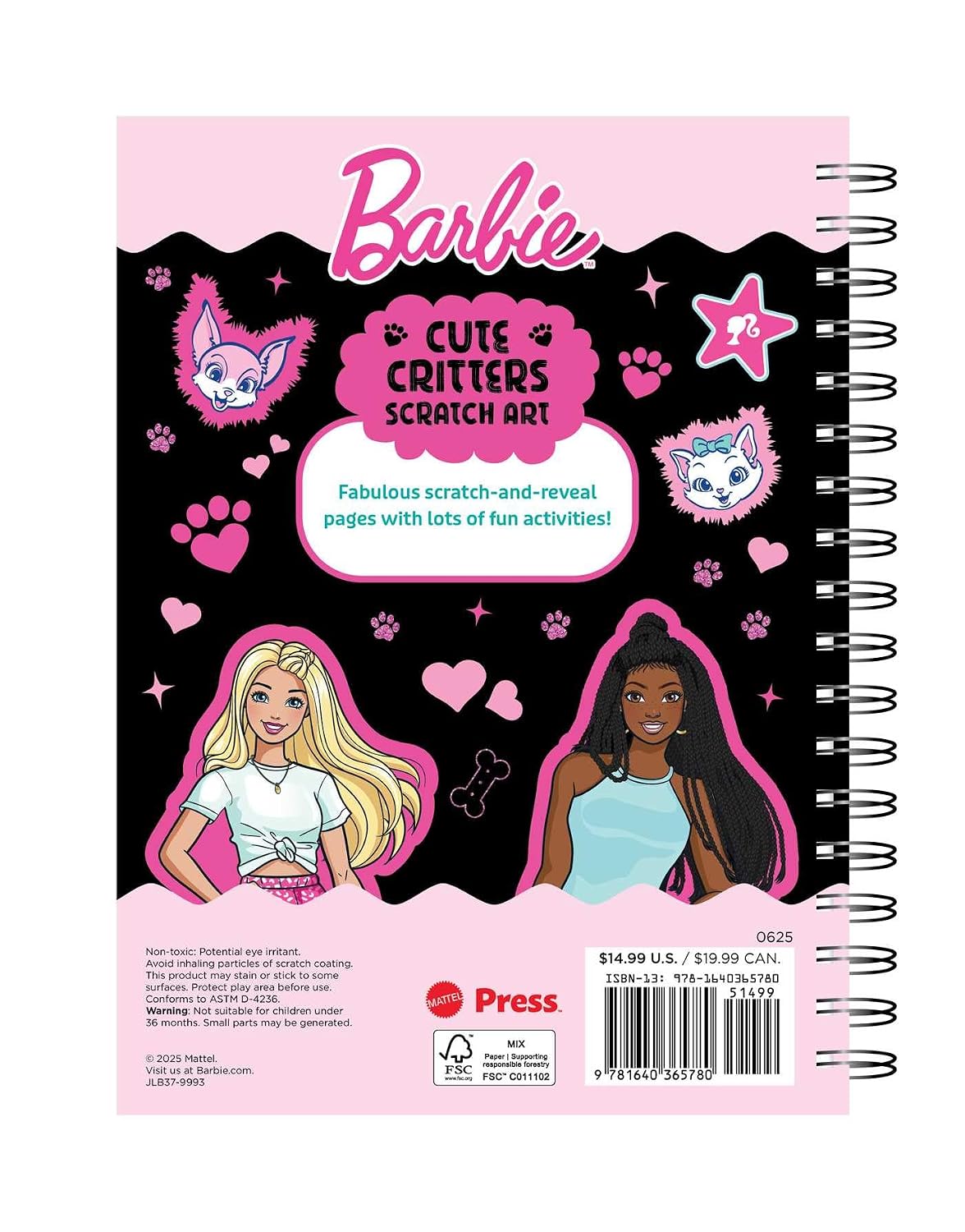 Barbie: Cute Critters Scratch Art      Hardcover – October 7, 2025