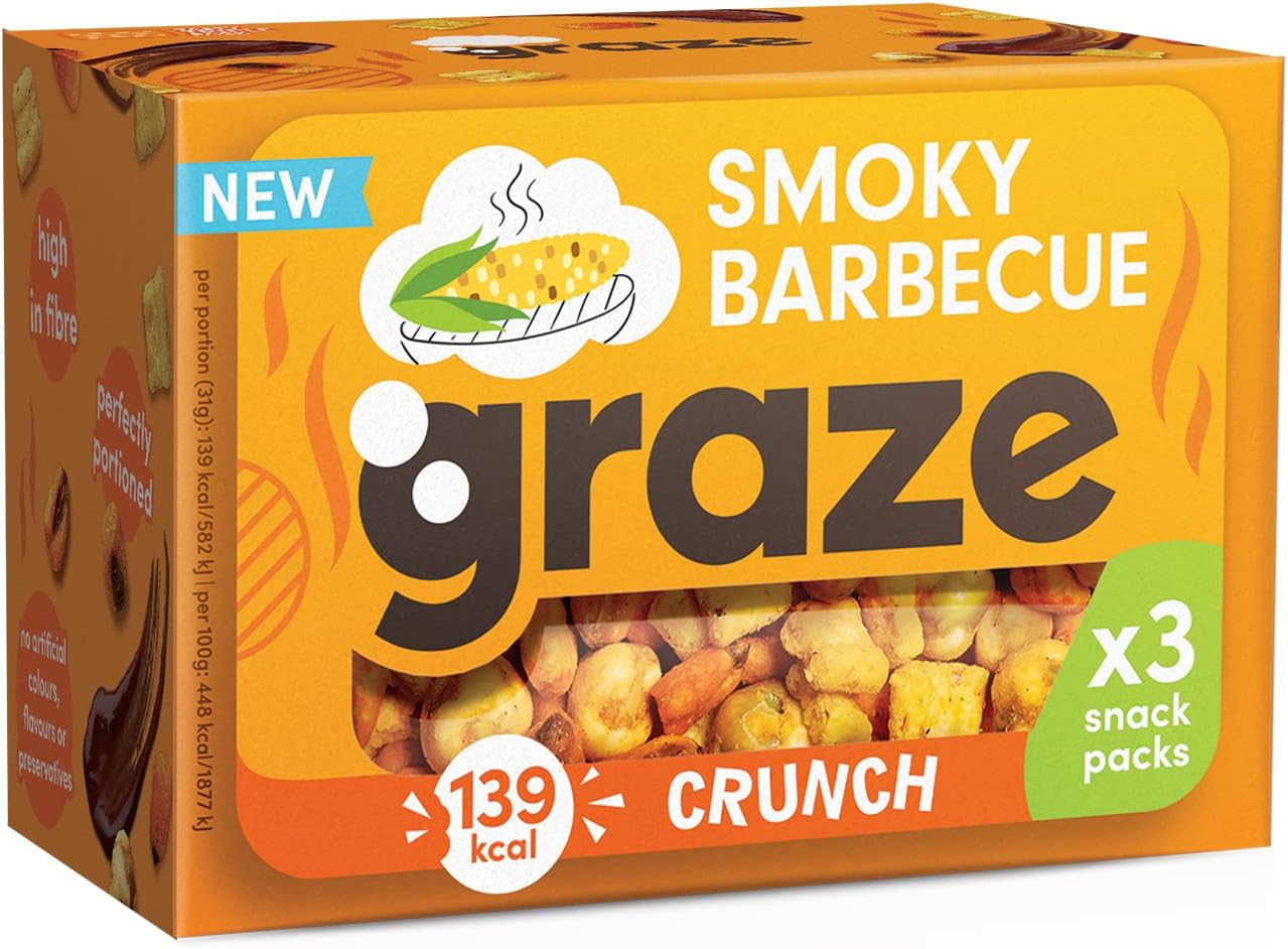 Graze Smoky Barbecue Crunch Snack Packs, 3 x 31g Amazon.co.uk Grocery
